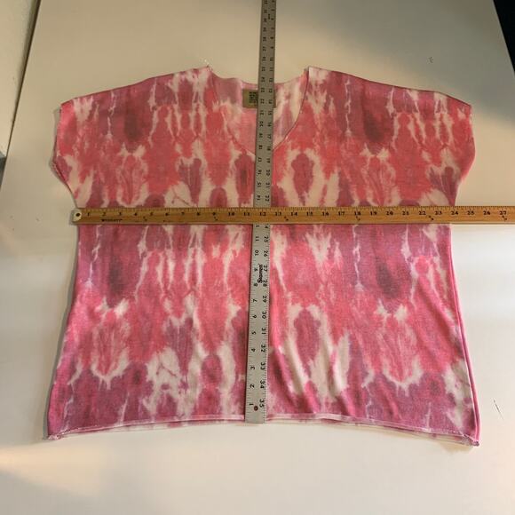 Free for Humanity Shirt Womens OS One Size Metallic Short Sleeve Tie Dye V Neck - Picture 7 of 11